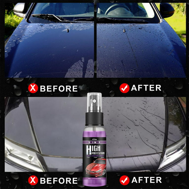 High Protection 3 en 1 Voiture, 3 in 1 High Protection Quick Car Coating  Spray, Nano Spray Anti-Rayures Pour Voiture, Anti Rayure Voiture  Carrosserie, Multi-functional Coating Renewal Agent (120ml) : :  Auto