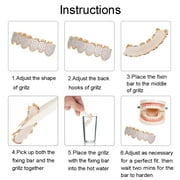 18K Gold Plated Diamond Hip Hop Teeth Grillz Top Bottom Mouth Grill Set Custom