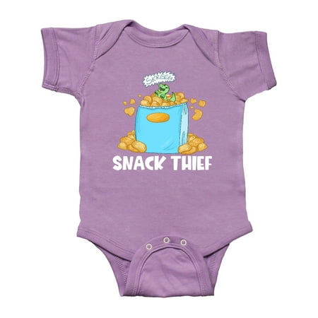 

Inktastic Snack Thief Little Dinosaur in Bag of Chips Gift Baby Boy or Baby Girl Bodysuit