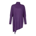 thumbnail image 5 of Women Blouses Trendy Shirts Women Long Sleeve Silk Undershirt Scrub Star Tops Long Neck Tee Shirts under 5 T Loose Fit Turtleneck Olive Sleeve Shirt Ladies Tops 3x Tee Purple S, 5 of 5
