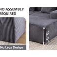 thumbnail image 4 of Dark Gray Polyester 3-Seat Sectional Sofa with Right Facing Chaise, High-Elasticity Sponge - Ideal for Guest Rooms and Play Areas, Space-Saving, 4 of 5