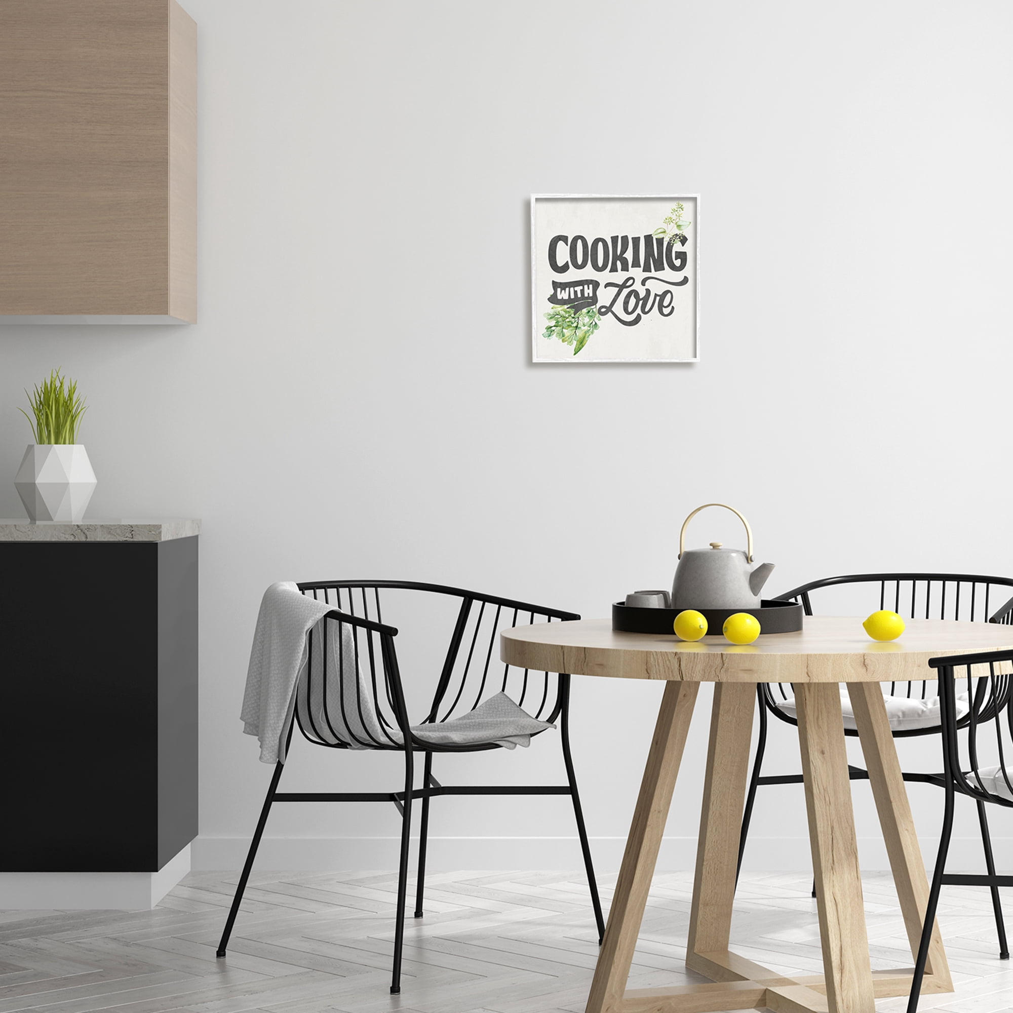 Stupell Industries Cooking With Love Phrase Food & Beverage Painting White Framed Art Print Wall Art, 12 x 12