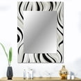 thumbnail image 1 of Designart "Zebra Elegance In Monochrome" Abstract Wall Mirror, Printed White Wall Mirror, Modern Bathroom Wall Mirror, Decorative Abstract Mirror - 30x40 Inch, 1 of 5