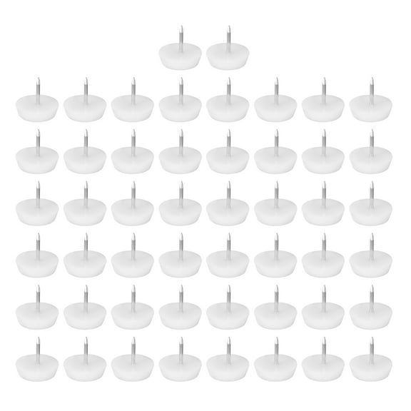 Uxcell Plastic Nail-On Furniture Glides 100Pcs 17mm Dia Table Chair Sofa Leg Floor Protectors White