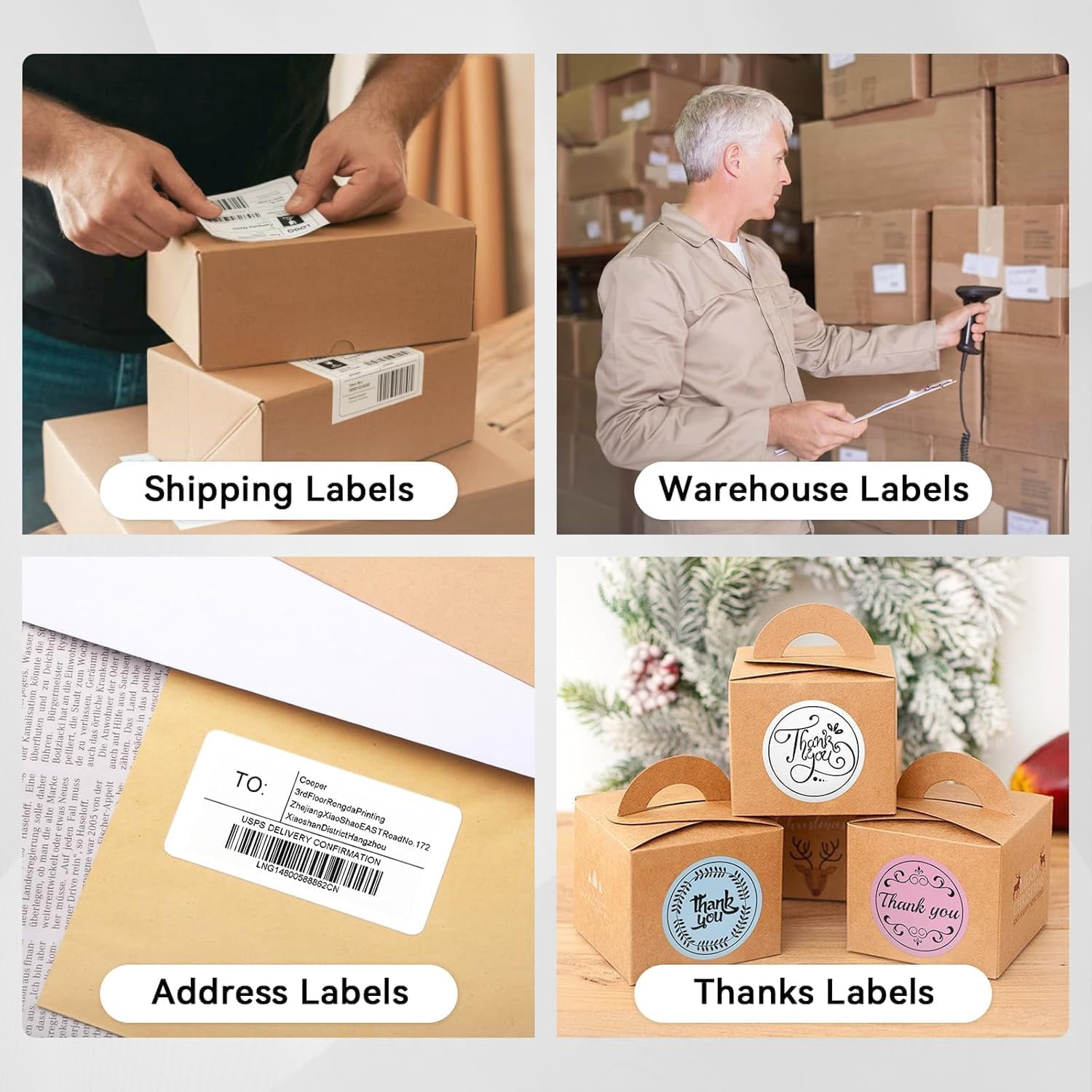 Bluetooth Thermal Label Printer, Wireless 4x6" Shipping Label Printer for Shipping Packages
