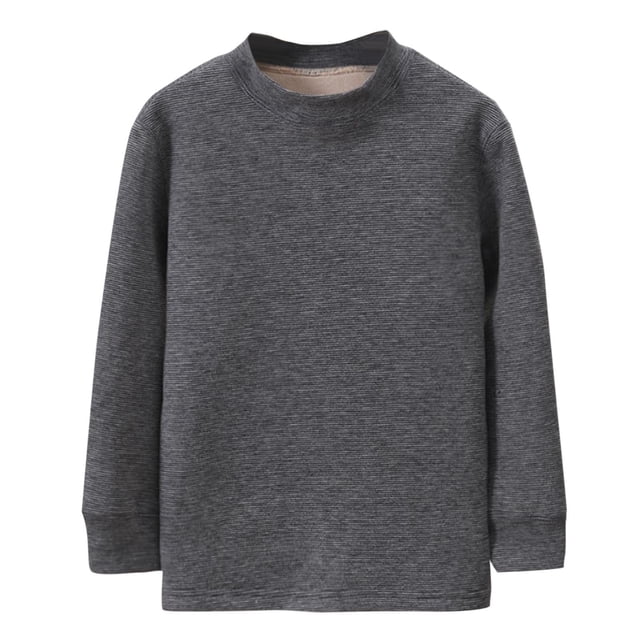 Boys Winter Jacket Solid Half High Collar Thick Knitted Fleece Warm