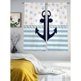 thumbnail image 4 of Ship Anchor Sheer Curtains 72 Inch Long 2 Panels, Ocean Starfish Rope Shell Light Filtering Rod Pocket Curtains, Sheer Voile Drapes for Living Room Bedroom, 52"x72", 4 of 8