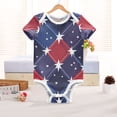 thumbnail image 6 of Red and Blue Plaids Stars Pure Cotton Bodysuit Short Sleeve Pajamas One-Piece Romper Unisex 6M, 6 of 6