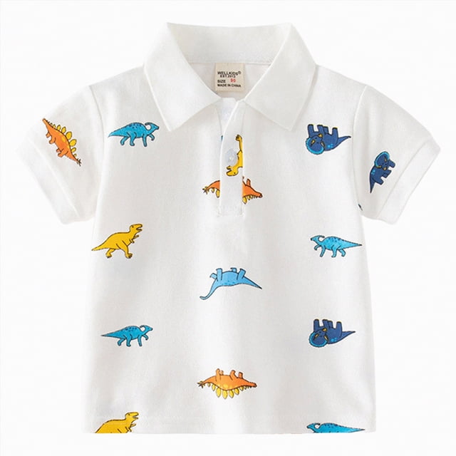 Kogui Polos pour Bébé Garçons Golf Manches Courtes Extensible à Col Polo Shirt 2T 3T (Blanc,2-3 Ans)