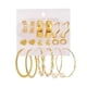 thumbnail image 1 of Pendiente de aro circular vintage dorado personalizado para fiesta boda, 1 of 4