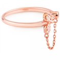 thumbnail image 3 of Rose Plated 3 Leaf Clover With Cubic Zirconia & Link Attachment Sterling Silver Ring, 3 of 3