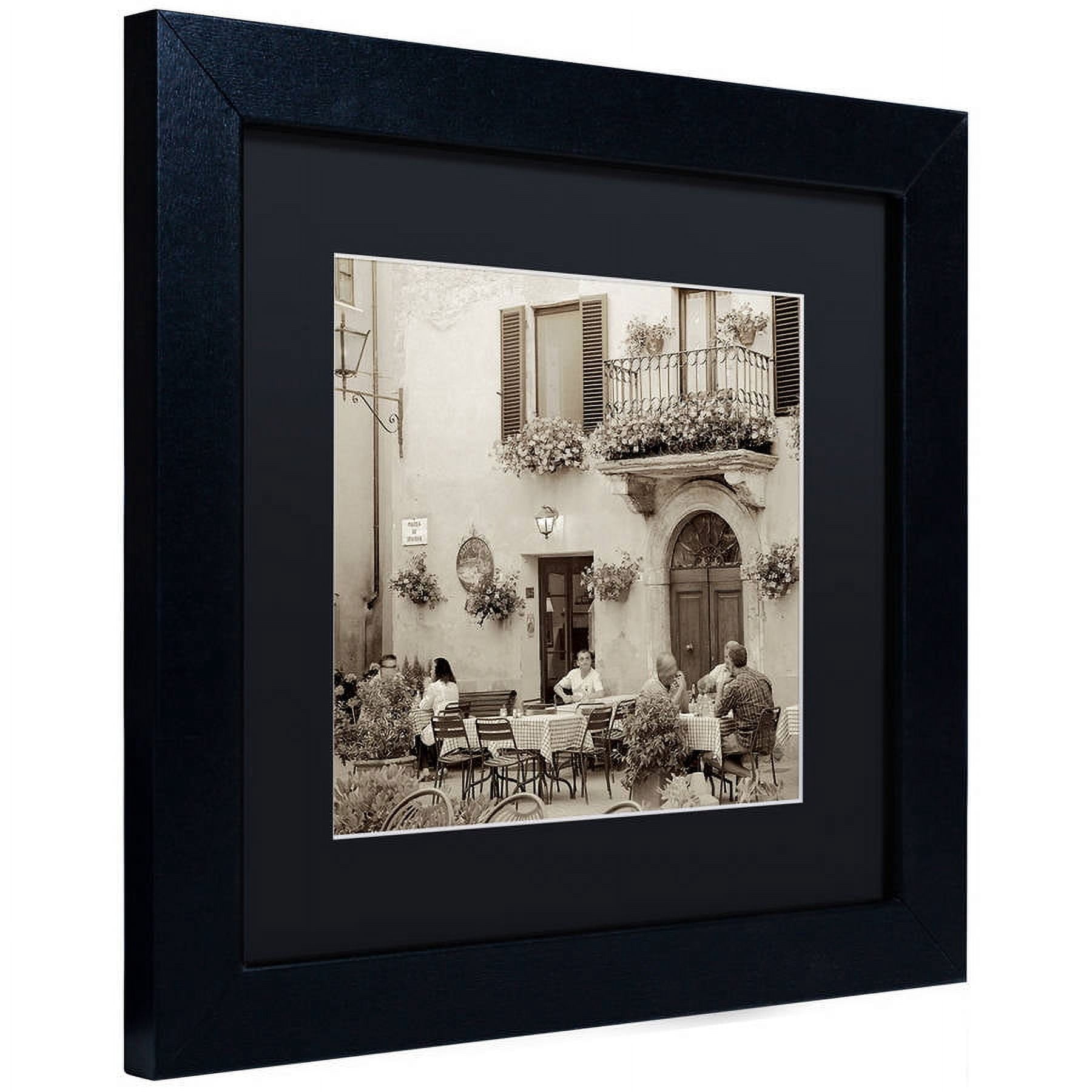 Trademark Fine Art "Tuscany Caffe VI" Canvas Art by Alan Blaustein, Black Matte, Black Frame