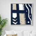 thumbnail image 2 of PixonSign Framed Canvas Print Wall Art Geometric Tribal Arrows and Curves Abstract Shapes Illustrations Modern Art Chic Colorful Blue Ultra for Living Room, Bedroom, Office - 16"x16" White, 2 of 5