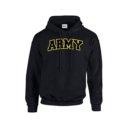 - Army Embroidered Applique Adult Hooded Sweatshirt