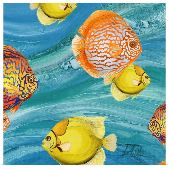 Great BIG Canvas | Rolled Patricia Pinto Poster Print entitled Aquatic Sea Life I