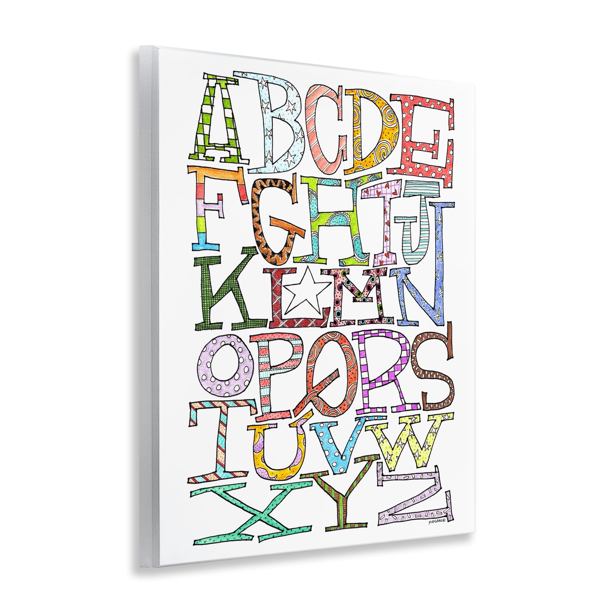 Stupell Industries Whimsical Patterned Letters Novelty Painting Unframed Art Print Wall Art, 11 x 14