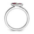 thumbnail image 3 of Sterling Silver Rhodolite Garnet Double Heart Ring, 3 of 10