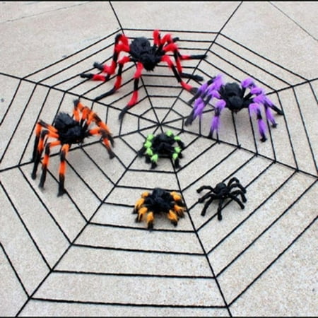 Colorful Spiders Haunted House Prop Indoor Outdoor Scary Prop for Halloween Masquerades Party Decoration