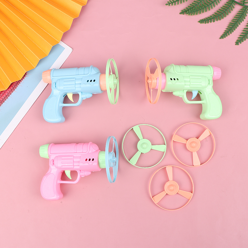 Flying Bamboo Dragonfly Flying Saucer Gun Flying Disc Outdoor Toy