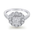 thumbnail image 3 of AFFY 1/3 Carat Round Cut White Natural Diamond Miracle Flower Engagement Ring In 14k White Gold Plated 925 Sterling Silver For Jewelry Ring Size-8.5, 3 of 7