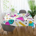 thumbnail image 3 of Yayeee Tablecloths 60" x 60" Rectangle Wrinkle Resistant Party Table Cover, Purple Abstract Shapes, 3 of 8