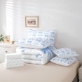 thumbnail image 6 of jejeloiu Kawaii Bowtie Ribbon 7-Piece Bedding Comforter Set,Blue Cute Loves King Bedding Sets For Girls Teens Reversible, 6 of 8