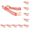 thumbnail image 2 of Minnieouse 1 par de guantes de red de malla para fiesta, mitones sin dedos para mujer, mitones de nailon para Cosplay, manga elástica para Rojo 10piezas, 2 of 6