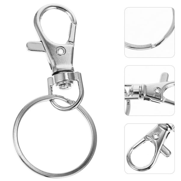 Amosfun 1 Set Swivel Lanyard Snap Hooks Swivel Eye Bolt Snap Hook Keychain Hooks And Key Rings Silver