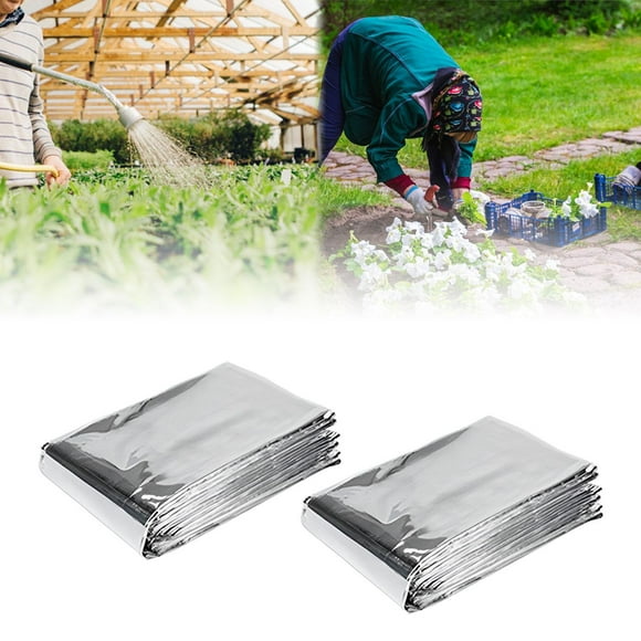 Película para de plantas de invernadero, cubierta de lámina para jardín, película reflectante de Mylar para plantas plateadas para exteriores, 2 piezas