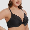 thumbnail image 5 of MELENECA Women's Racerback Front Closure Lace Unlined Plus Size Full Coverage Underwire Bra Black 44G, 5 of 6