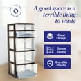 thumbnail image 6 of Open Box Plastic 5 Drawer Medium Home Storage Container Tower, Black Frame, 6 of 10
