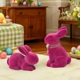 thumbnail image 6 of POKPTHF 2Pcs Easter Ornaments Flocked Bunny Cute Short Pile Figure Rabbit Statue Decoration Adorable Home Decorations for Springtime Celebrations and Gift Giving, 6 of 6
