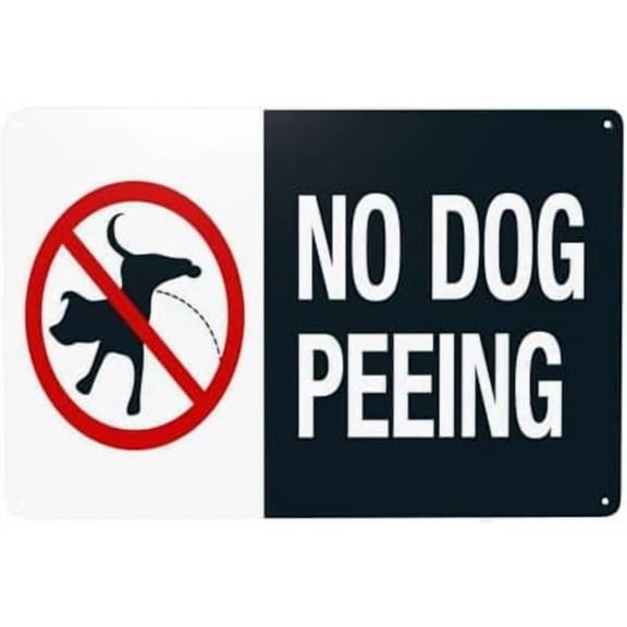 No Dog Peeing With Dog Peeing Graphic Warning Sign, No Dog Poop Security Metal Signs for Home Business Outdoor Indoor Road Yard Garage Street Wall Safety Caution Custom Decor 12 x 8 Inch