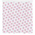 thumbnail image 3 of Ambesonne Cartoon Shower Curtain, Sheep with Stripes Hearts, 69"Wx70"L, Pale Pink Pale Blue, 3 of 5