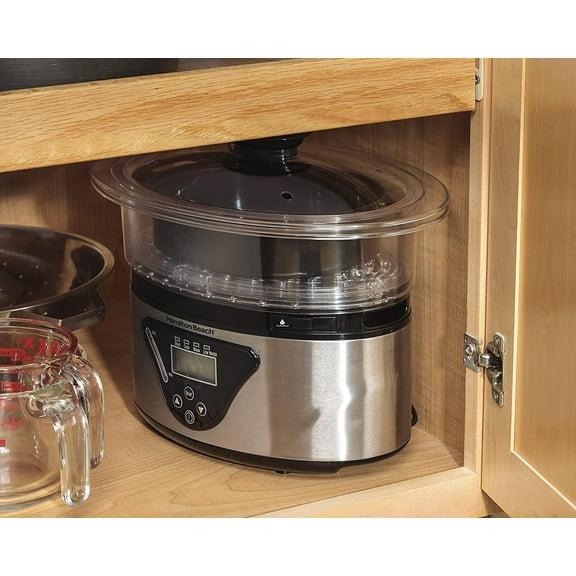 Digital Electric Food Steamer & Rice Cooker, 5.5 Quart, Black & Stainless Steel