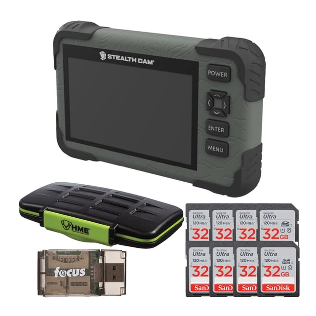 Paquete de lector/visor de tarjetas SD Stealth Cam con soporte para tarjetas SD Stealth Cam HME, tar
