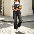thumbnail image 4 of Tqcoqu Women's Denim Wide Leg Jumpsuit, Casual Loose Overalls with Frayed Hem & Adjustable Straps for Daily Outdoor Wear,Women's,Size S-XXL, 4 of 5