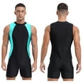 thumbnail image 3 of Moggemol Mens Sleeveless One piece Swimsuit Front Zipper Rash Guard Bathing Suit for Summer Beach Pool Party Mint Green XXL, 3 of 4
