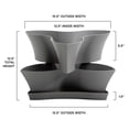 thumbnail image 5 of Bloem Collins 16" Stackable 2-Tier Plastic Garden Pot Planters, Ideal for Herbs, Succulents, and Strawberry Plants, Charcoal, 5 of 8