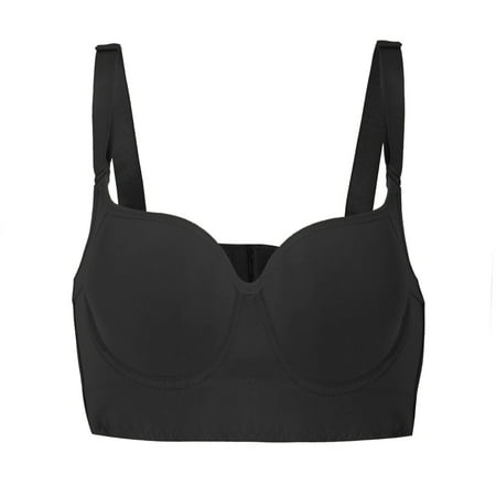 

DNDKILG Women s Lightly Padded Bra with Full Coverages Seamless Wire Free Push-Up Bra Bras 34B