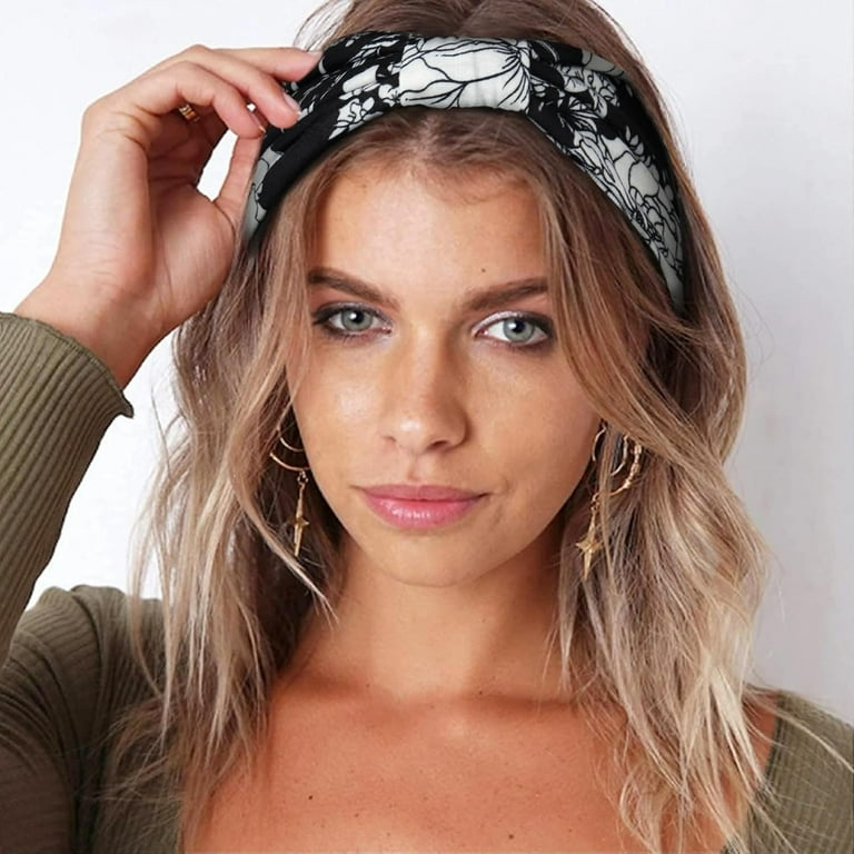Lot De 6 Bandeaux Cheveux Femme - Tête De Nœud - Extensible, Antidérapant - Boho