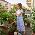 thumbnail image 2 of Girls Wide Leg Pants Gradient Heart Print Elastic Waist Loose Fit Cotton Culottes Casual Summer Trousers for Girls, Purple, Sizes 7-8, 2 of 6