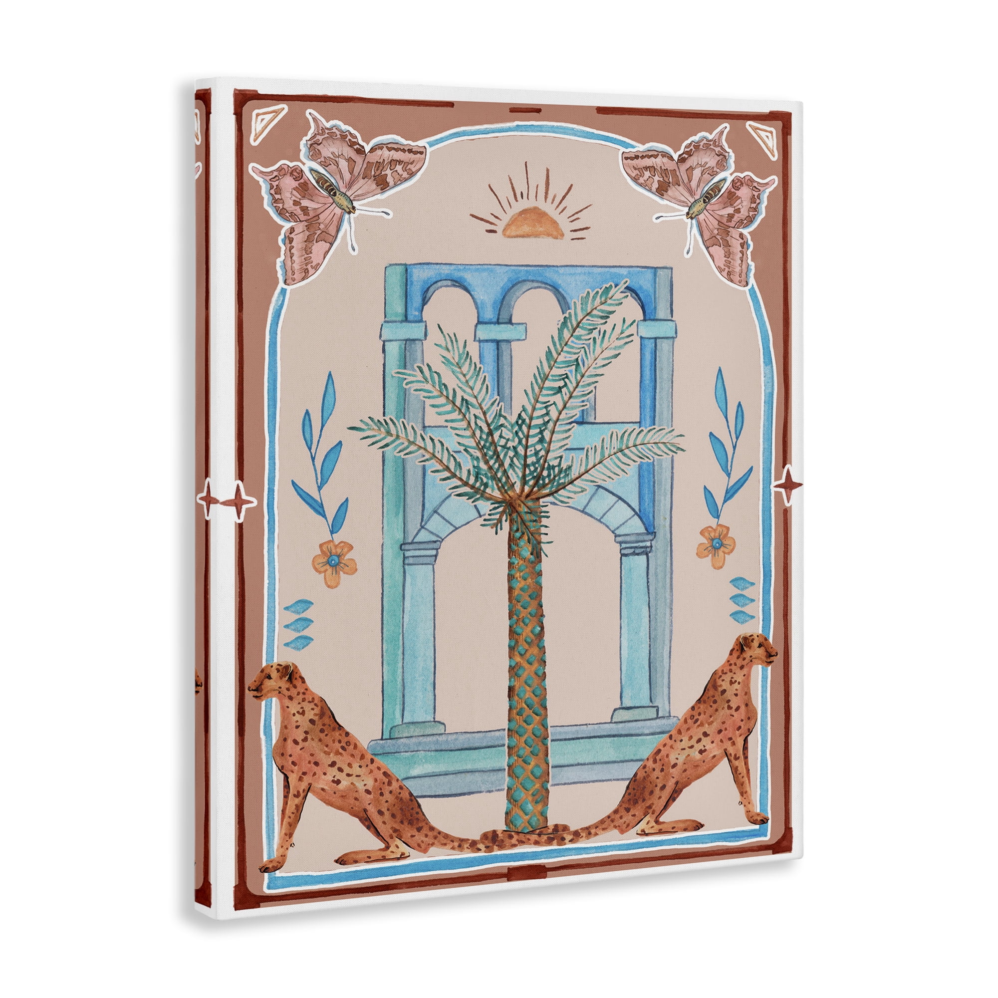 Stupell Industries Traditional Tropics Architecture Animals & Insects Painting Gallery Wrapped Canvas Art Print Wall Art, 36 x 48