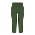 thumbnail image 5 of MLQIDK Yoga Capri Pants for Women Yoga Capri Pants Knee Length Elastic Waist Trendy Summer Pedal Pushers Dressy Casual Capri Leggings with Pockets Army Green S, 5 of 6