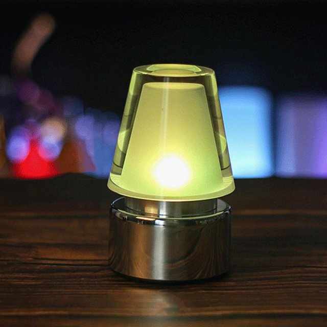 Lámpara de inalámbrica, LED acrílico USB Lámpara de escritorio portátil, para restaurantes Bares Mesas Luz Colco Lámpara de escritorio portátil