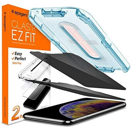 Spigen Tempered Glass Screen Protector [GlasTR EZ FIT] designed for iPhone 11 Pro/iPhone XS/iPhone X [2Pack] - Privacy