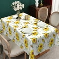 thumbnail image 3 of Sunflower Tablecloth,Yellow Linen Table Cloth,Rustic Table Cover for Dining Kitchen Decor Party,54x78, 3 of 5