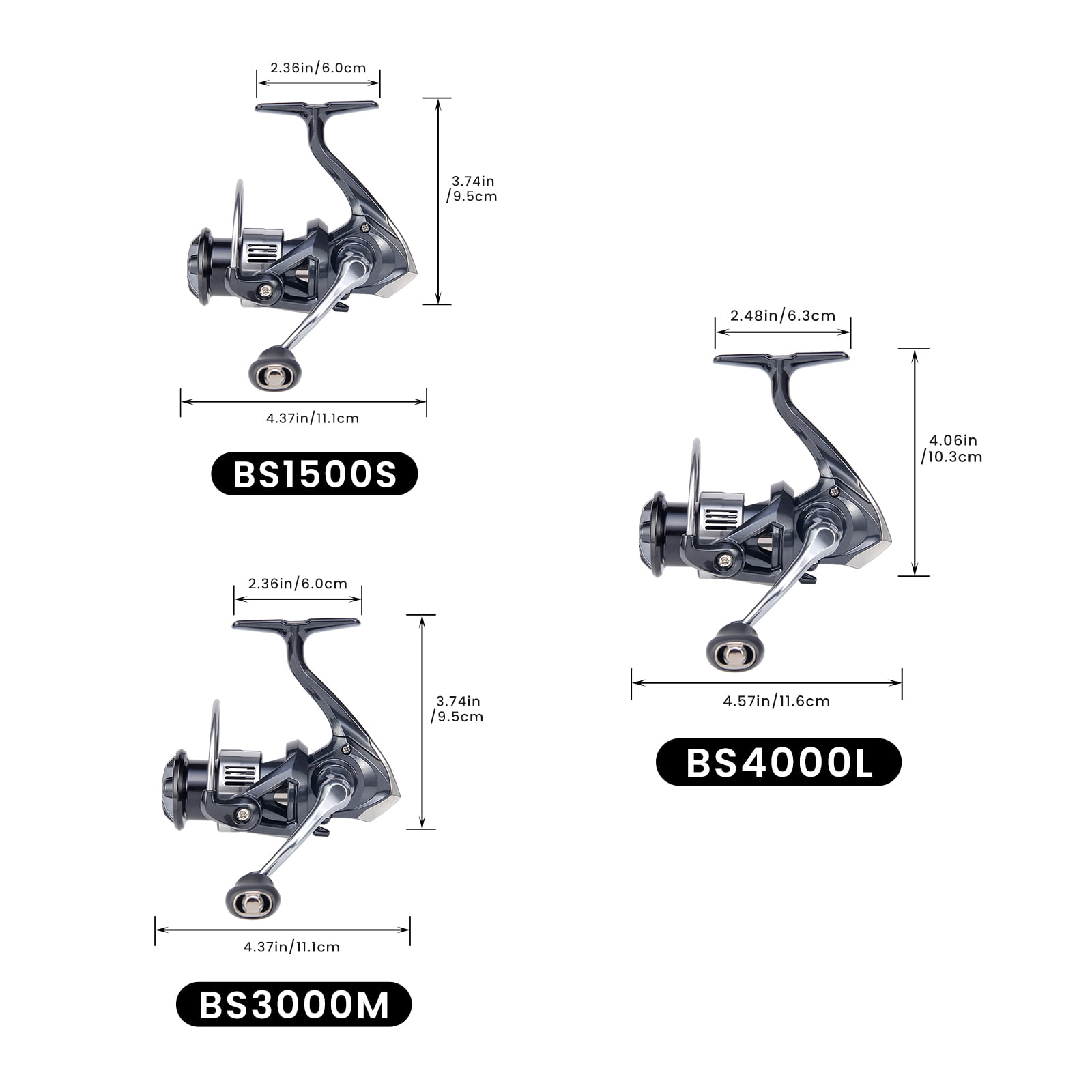 HAUT TON BLACK STEEL 1500-4000 Spinning Fishing Reel 5.2:1 High Speed 4+1BB 10KG Max Drag For Freshwater Long Distance Casting