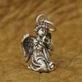 thumbnail image 6 of 925 Sterling Silver Praying Angel Pendant Charms Cute Jewelry TA368 Small Size Pendant Only, 6 of 10