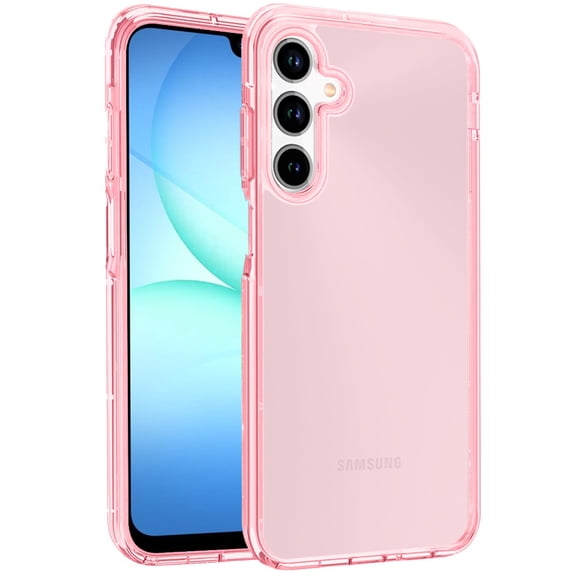 XPM for Samsung Galaxy A17 5G Phone Case, Transparent Shock Absorption PC   TPU Rubber Gel Thick 3mm Hybrid Silicone Slim Fit Back Cover for Galaxy A17 (Pink)